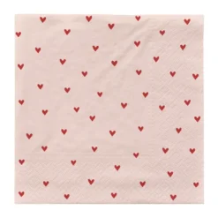Amor lautasliinat 33x33 cm 20-pack, Pehmeä vaaleanpunainen-punainen