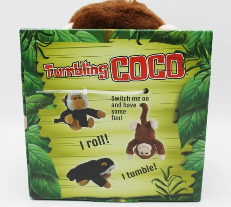 Apan Coco som gör kullerbyttor med ljud Brun