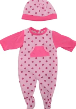 Baby Rose Dockkläder Prickig Body med mössa
