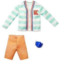 Barbie Fashionistas Ken kläder shorts, tröja och ansiktsmask HBV39