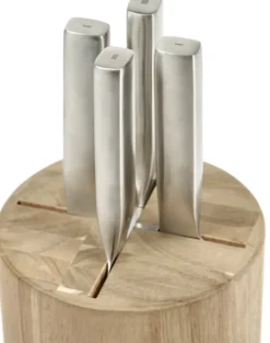 Base veitsisetti ja veitsiteline 5 osaa, Wood-steel grey