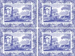 Blue Italian pöytäaluset 4 kpl, Sininen-valkoinen