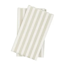 Bold Stripe paperiservetti, Valkoinen–beige, 15-pack, 33x40 cm