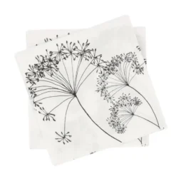 Botanical paperiservietti, Valkoinen-musta, 20-pack, 33x33 cm