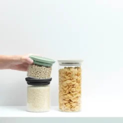Brabantia lasipurkki 3 kpl, Musta-harmaa-vihreä