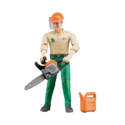 Bruder Figur Man med Motorsåg, Hjälm och Bensindunk 60030