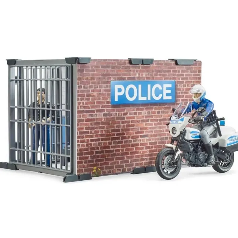 Bruder polisstation med motorcykel och figurer 62732