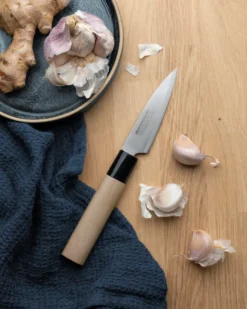 Bunmei kuorimaveitsi 9 cm, Ruostumaton teräs