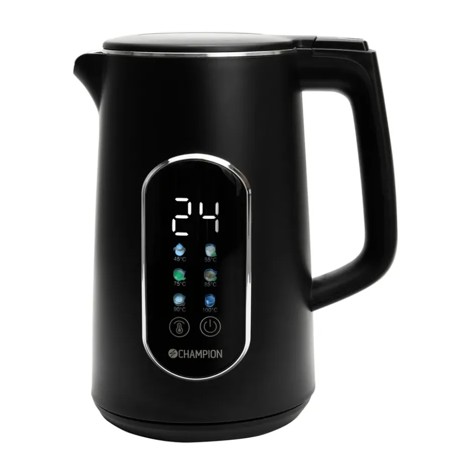 Champion Digital Temp vedenkeitin, mattamusta, 1,7 l