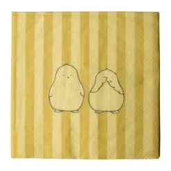 Chubby chicken stripe paperiservetti 20-pack, Kreemi, 33x33 cm