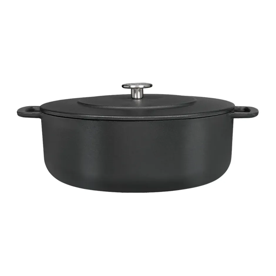 Combekk emaloitu valurautapata Ø28 cm, Musta