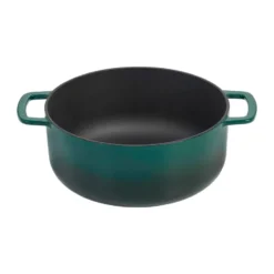 Combekk emaloitu valurautapata Ø24 cm, Holly Green-gold nuppi