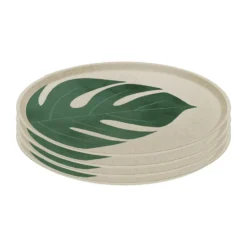 Connect lautanen Ø 25,5 cm 4-pakkaus, Monstera leaf