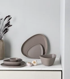 Curve Stoneware kulho S 10x11 cm, Warm grey