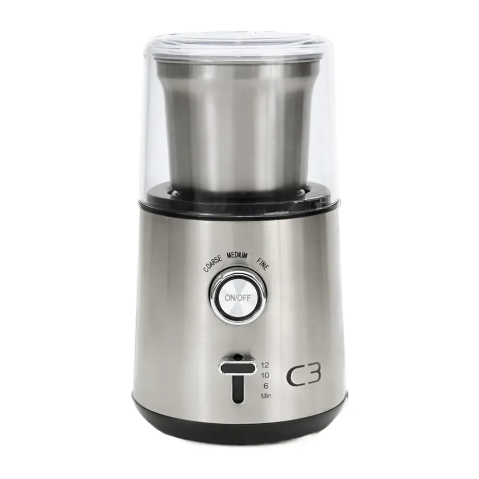 Design Kahvimylly CG700 85 g, Harjattu ruostumaton teräs