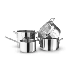 Eva Trio Stainless Steel kattilasetti 4 osaa, Ruostumaton teräs