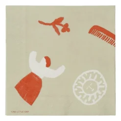 Figures lautasliina 20-pakkaus, Beige-red