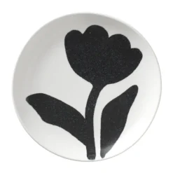Flora lautanen Ø15 cm, Black-off white