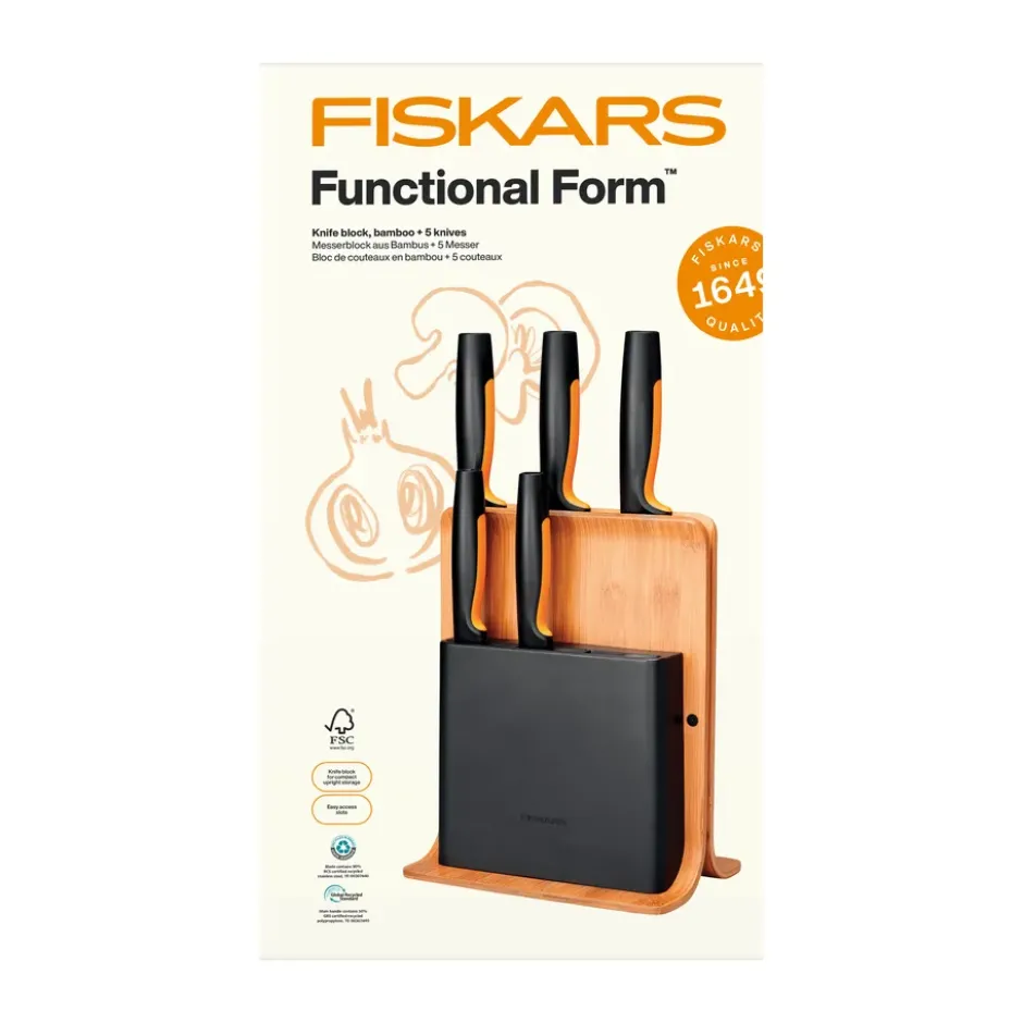 Functional Form veitsisetti veitsitukilla, Bambu, 6 osaa