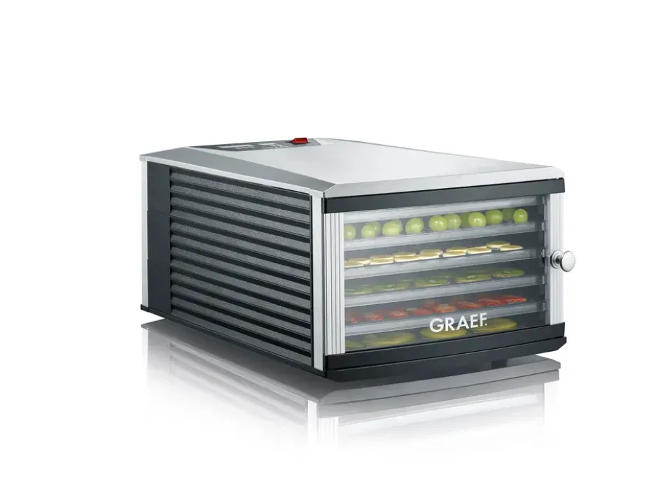 Graef DA506 Dehydrator sienikuivain 6 tarjotinta, Musta-harmaa