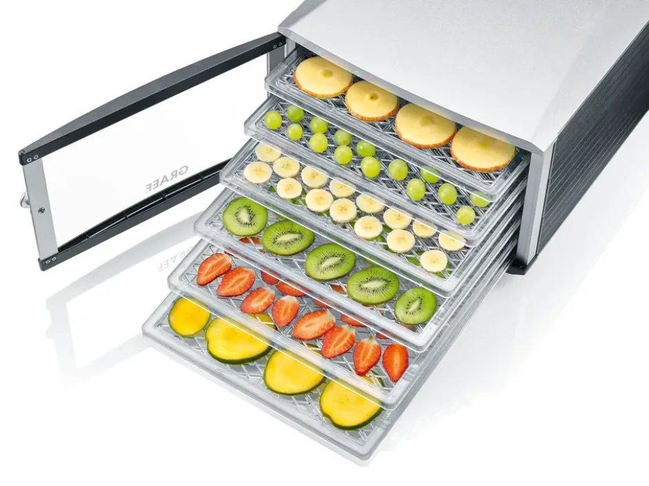 Graef DA506 Dehydrator sienikuivain 6 tarjotinta, Musta-harmaa