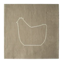 Happy hen paperiservetti 33x33 cm 20-pakkaus, Ruskea