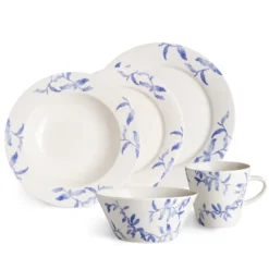 Havspil-lautanen 28 cm 4-pack, sininen-valkoinen