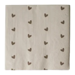 Heart paperinen lautasliina 33x33 cm 20-pack, Ruskea-beige