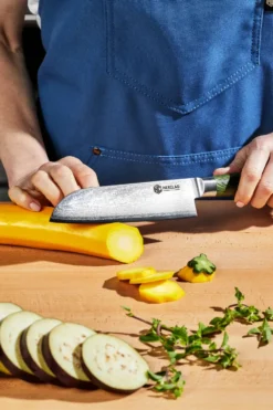 Hexclad Santoku 67-kerros Damaskus 18 cm, Vihreä
