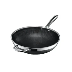 Hexclad wok hybrid Ø30 cm, Ruostumatonta terästä-musta