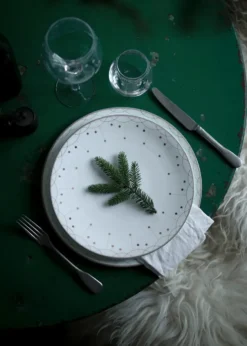 Julemorgen Girlander -lautanen 2-pakkaus Ø 28 cm, Valkoinen