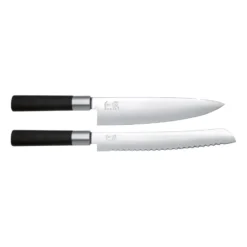 Kai Wasabi Black leipä- & kokkiveitsisetti, 2 osaa