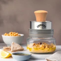 Kilner Mash & Store säilytyspurkkisetti, Kirkas ruostumaton teräs ja puu, 0,5 l