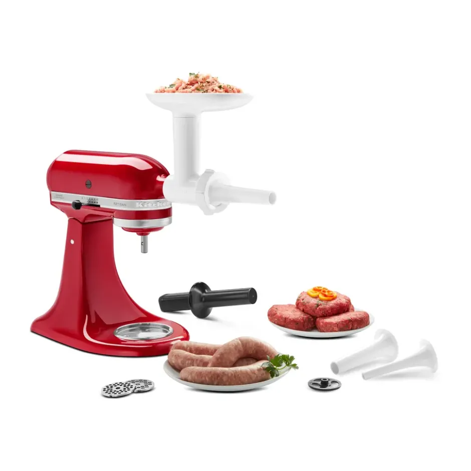 KitchenAid makkarasuppilo lihamyllyyn, White