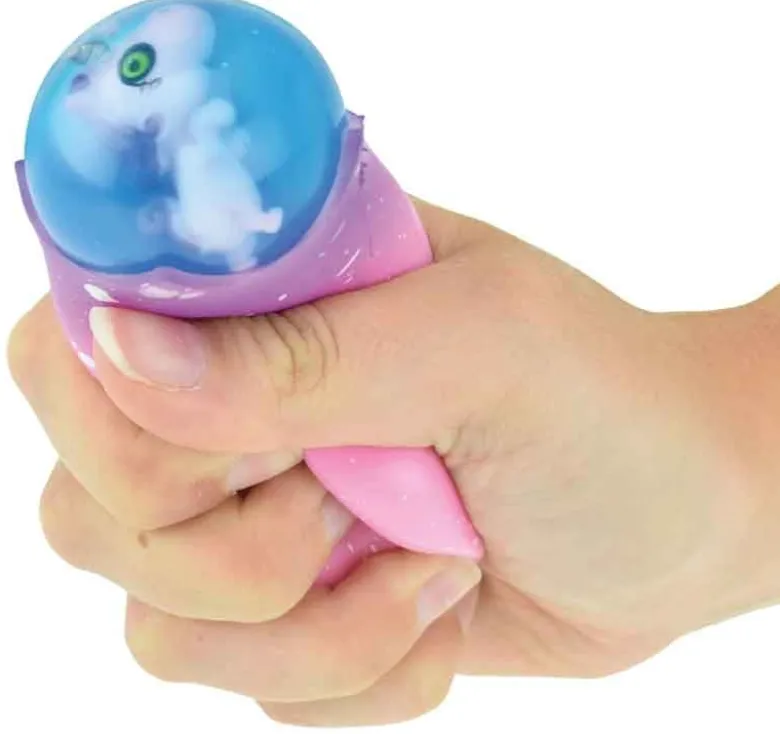 Klämboll ägg med enhörning figur Fidget
