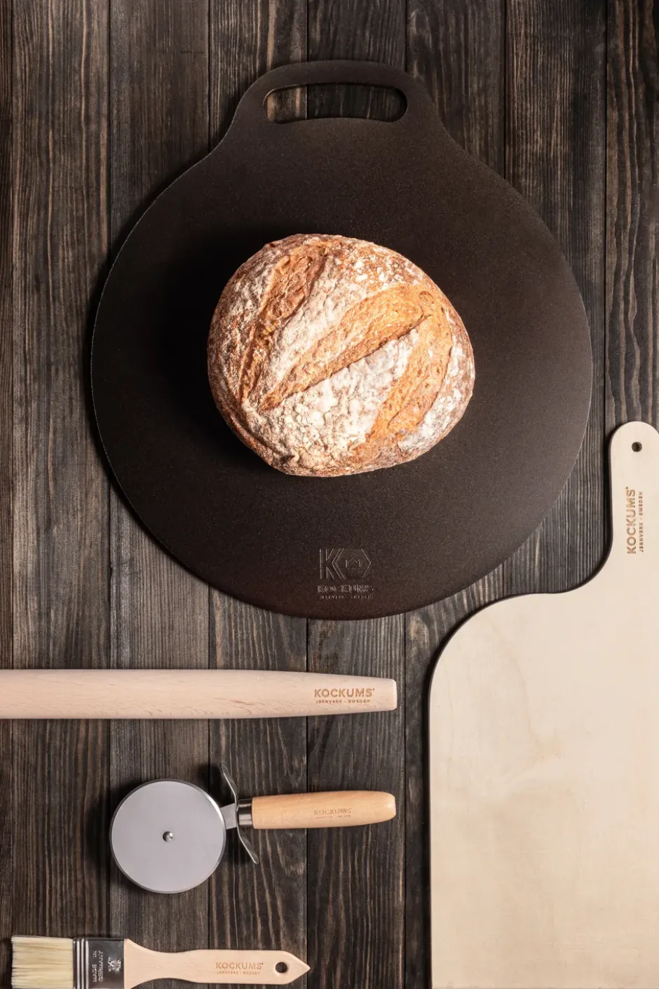 Kockums leivonta-pizzateräs Ø35 cm, Hiiliteräs