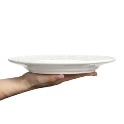 Lace-lautanen 25 cm, Valkoinen
