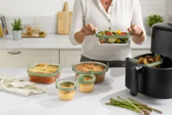 Lékué Air fryer suorakulmainen lasivuoka 2 kpl, Läpinäkyvä
