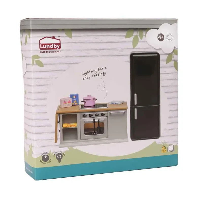 Lundby Spis och Kylskåp Set grå och svart
