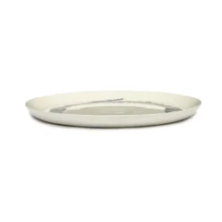 Ottolenghi Feast lautanen L Ø26 cm 2-pakkaus, White stripes-blue