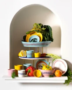 Ottolenghi Feast lautanen S Ø19 cm 2-pakkaus, Yellow stripes-red