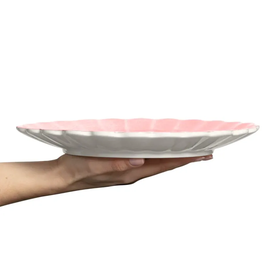 Oyster lautanen 28 cm, Vaaleanpunainen