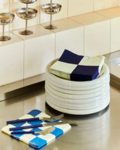 Pattern Dinner Check servietti 40x40 cm 20-pakkaus, Off white-blues M
