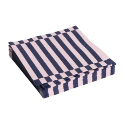 Pattern Dinner Stripe servietti 40x40 cm 20-pakkaus, Light pink-dark blue pillar