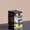 Pattern Lunch Stripe servietti 33x33 cm 20-pakkaus, Dark blue-dark sand pillar