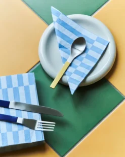 Pattern Lunch Stripe servietti 33x33 cm 20-pakkaus, Light blue-dusty blue pillar
