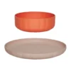 Pullo lautanen & kulho 2 osaa, Rose-apricot