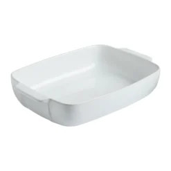 Pyrex suorakaiteen muotoinen astia keramiikka valkoinen, 35x25 cm