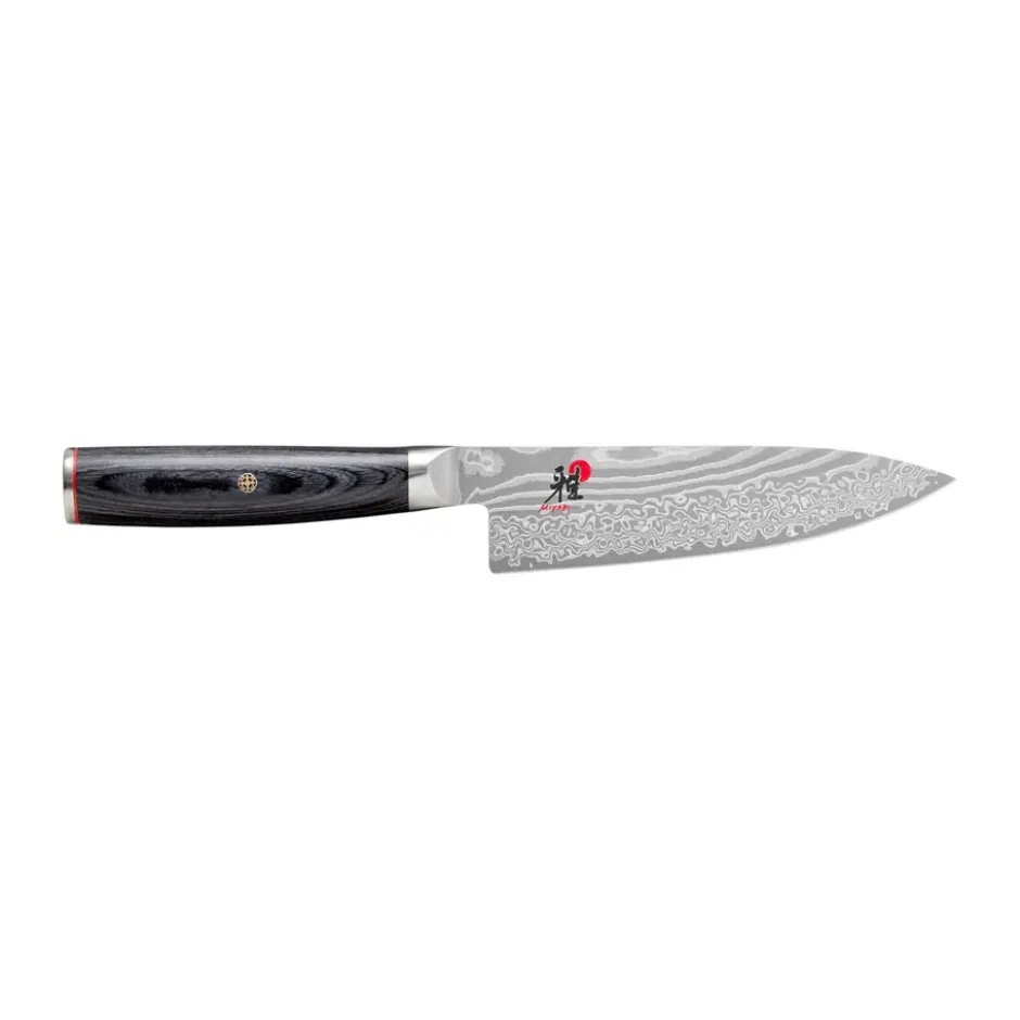 Raw 5000FCD kokkiveitsi gyutoh 16 cm, Damaskus-musta