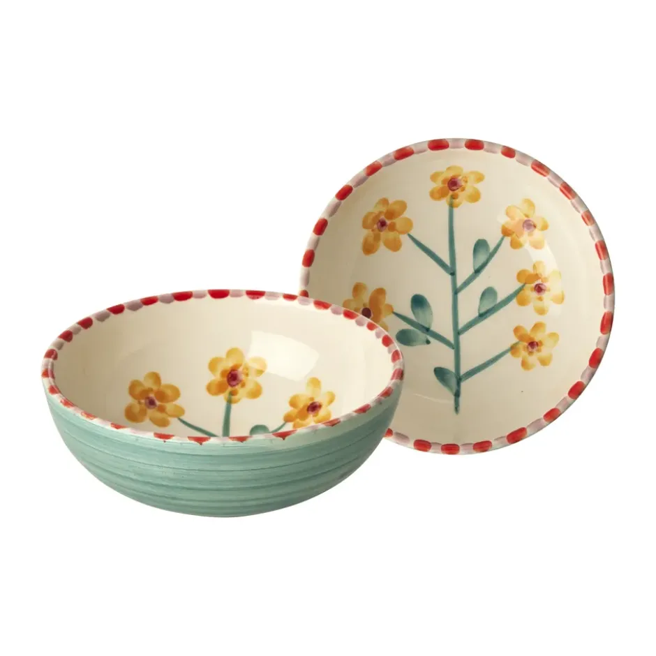 Rice keraaminen kulho 35 cl, Yellow Flower-jade